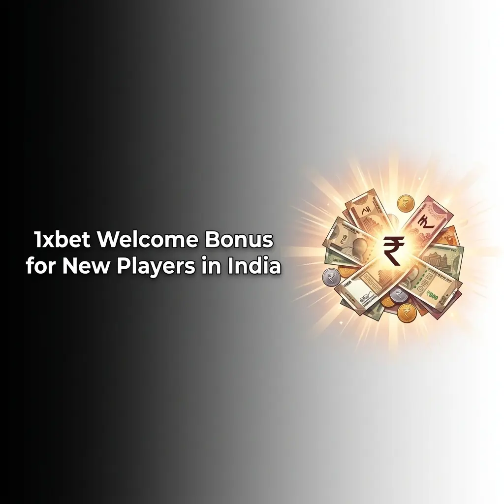 1xBet welcome bonus for new players in India offering 100% match up to ₹20,000 INR on first deposit