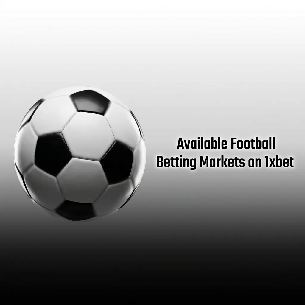 Football betting markets on 1xbet including 1X2, over/under goals, BTTS, handicap, correct score, and goalscorer options
