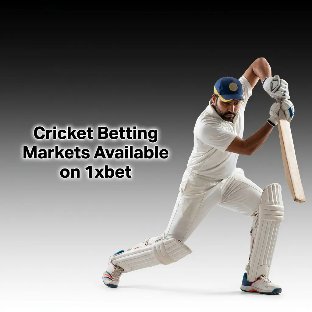 1xbet cricket betting markets including match winner, top batsman, toss winner, and series winner options for Indian players
