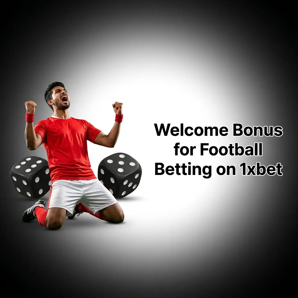 1xbet welcome bonus for football betting in India offering 100% match up to 20,000 INR for new players